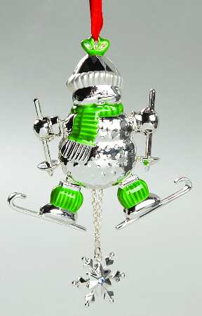 Lenox Metal Ornaments Skiing Snowman - Boxed