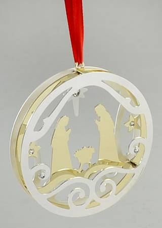 Lenox Metal Ornaments Stamped Metal Nativity - Boxed