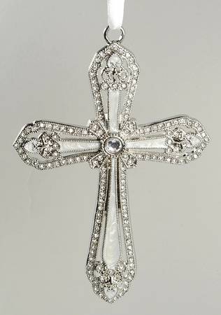 Lenox Metal Ornaments Cross Ornament-White - Boxed