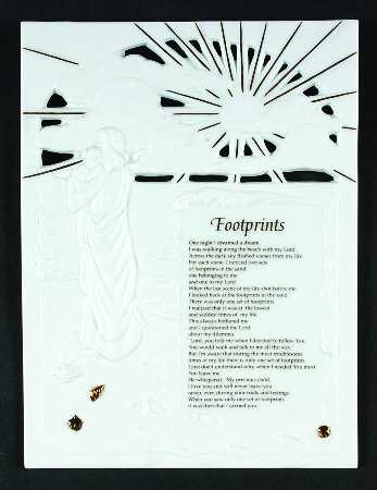 Footprints Collection Footprints Plaque-White - Boxed
