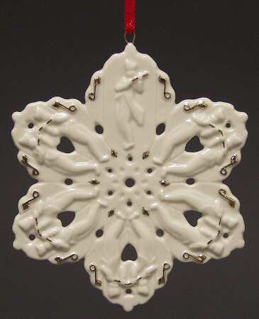 Twelve Days of Christmas Snowflakes Pipers Piping - No Box