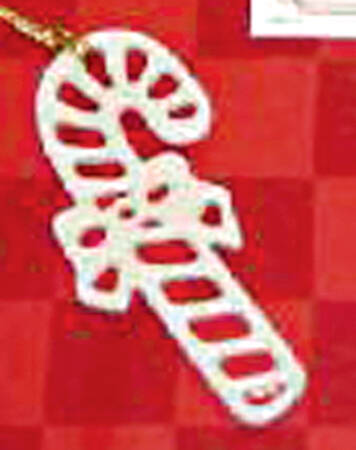 Pierced Ivory Ornaments Candy Cane - Boxed