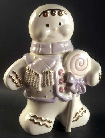 Gingerbread Giftware Gingerbread Man Cookie Jar - Cookie Jar W/ Lid Motif 2