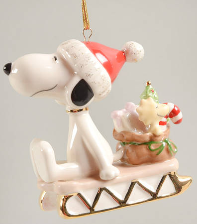 Whimsical Snoopy Ornaments Snoopy Sledding Into The Holidays - Boxed