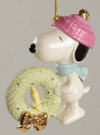 Whimsical Snoopy Ornaments Snoopy's Christmas Wreath - Boxed