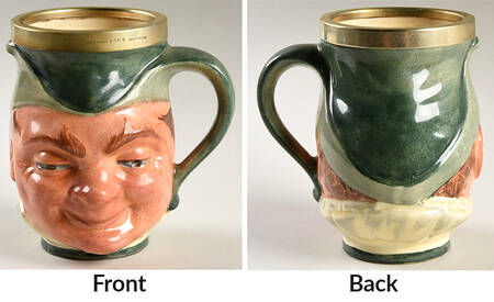 Character Jug Puck-Silverplate Rim-Small - No Box