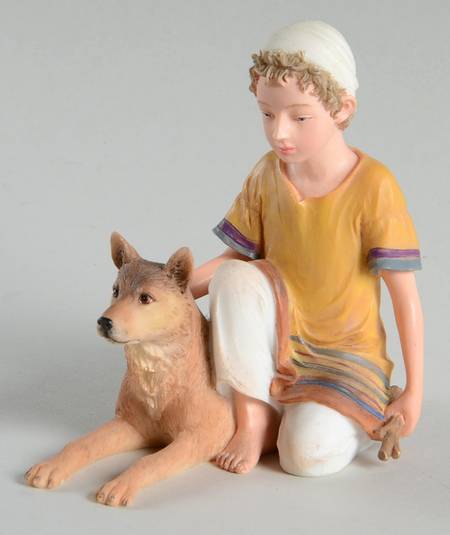 Miracle in Bethlehem Boy With Canaan Dog - No Box
