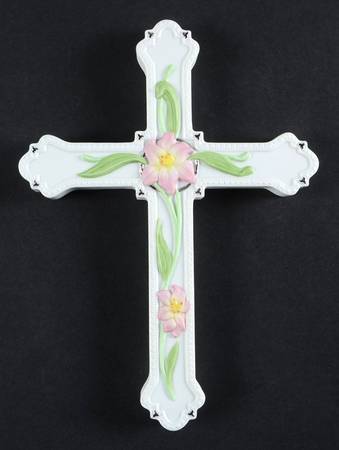 China Treasures Cross Lily Wall Cross-Color-Matte - Boxed