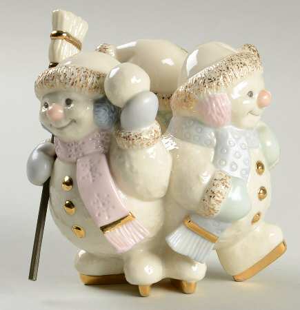 Snowlight Collection Candlestick W/ Broom - No Box