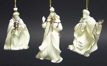 Nativity Ornaments-Figural Three Kings-Set - Boxed