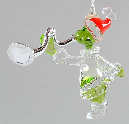 Grinch Crystal Ornaments Grinch With Horn - Boxed