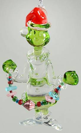 Grinch Crystal Ornaments Grinch With Garland - With Box