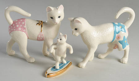 Classic Cat Collection Kitty's Surfing Lesson-Set Of 3 - Boxed