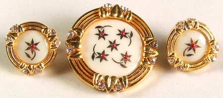 Lenox Jewelry Starlight Starflower Earrings & Brooch - Boxed