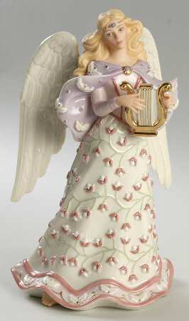 A King Is Born Nativity Angel With Lyre - No Box