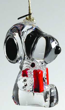 Crystal Snoopy Ornaments Snoopy With Gift - Boxed