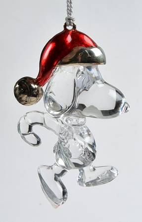 Crystal Snoopy Ornaments Snoopy Santa - Boxed