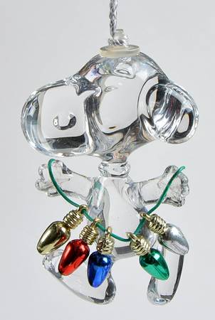 Crystal Snoopy Ornaments Snoopy With Lights - Boxed