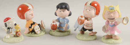 Peanuts Figurines Football-Set Of 5 - Boxed