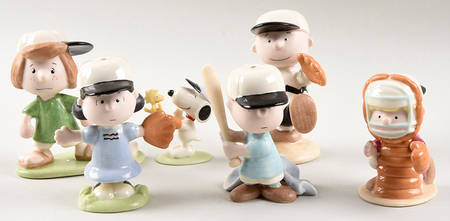 Peanuts Figurines Baseball Team-Set Of 6 - Boxed