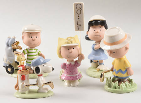 Peanuts Figurines Golf Team-Set Of 5 - Boxed