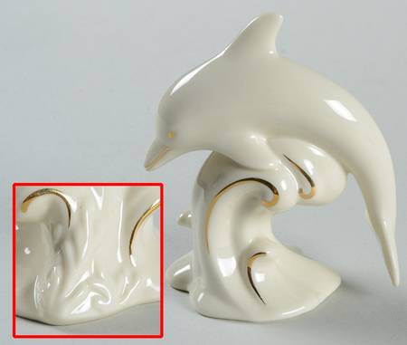 Classic Ivory Miniatures Dancing Dolphin-Sea Weed - No Box