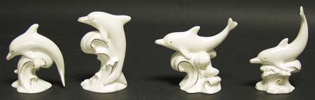 Classic Ivory Miniatures Dancing Dolphins Set Of 4 - Boxed