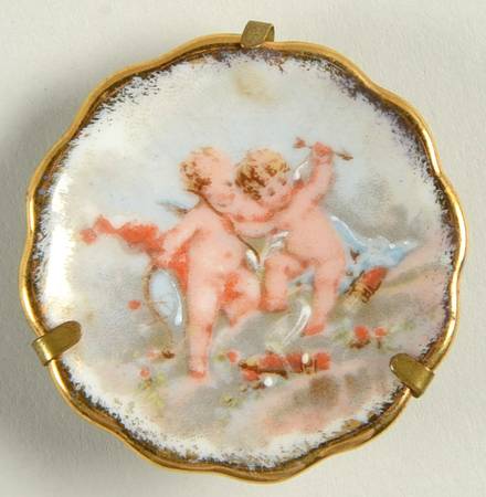 Limoges Miniature Figurines & Giftware Mini Plate-Cupid-Cherubs - No Box