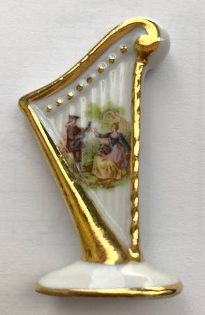 Limoges Miniature Figurines & Giftware Harp-White Courtship - No Box