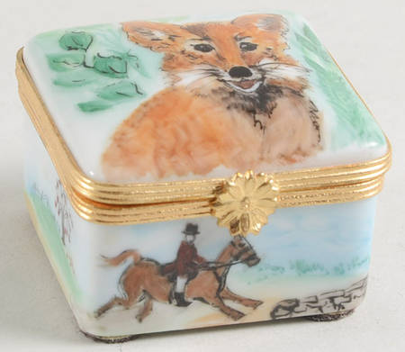 Limoges Miniature Figurines & Giftware Fox Hunt Hinged Box - No Box