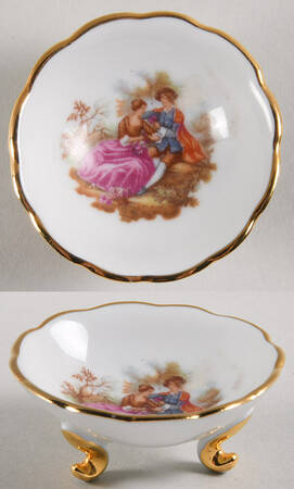 Limoges Miniature Figurines & Giftware Mini Footed Bowl-Victorian Couple - No Box