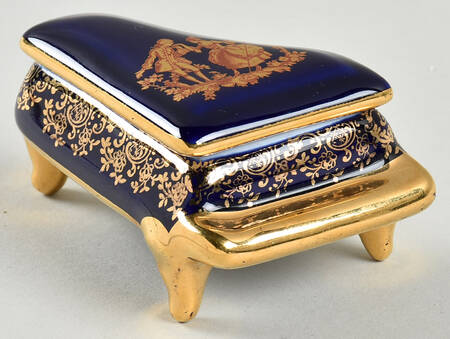 Limoges Miniature Figurines & Giftware Cobalt Piano Box - The Proposal - No Box
