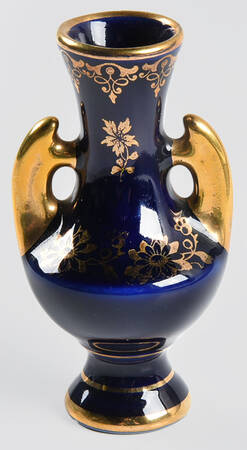 Limoges Miniature Figurines & Giftware Vase Cobalt Floral - No Box