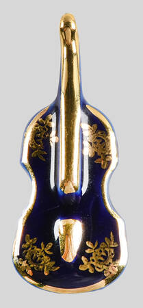 Limoges Miniature Figurines & Giftware Violin - Cobalt Blue - No Box