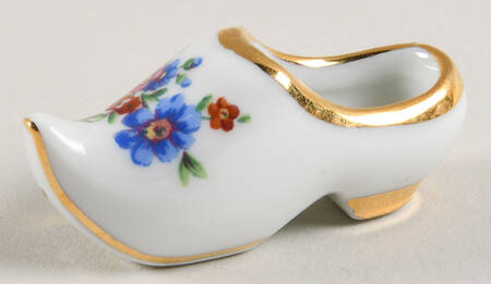 Limoges Miniature Figurines & Giftware Dutch Shoe - Blue Flowers - No Box