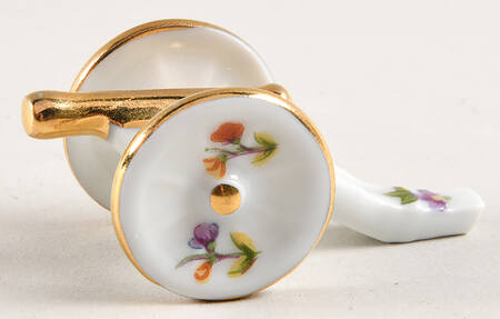 Limoges Miniature Figurines & Giftware Cannon - White/Gold - No Box