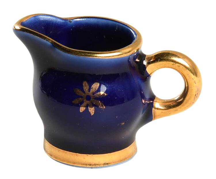 Limoges Miniature Figurines & Giftware Toy Creamer-Cobalt - No Box