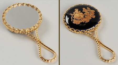 Limoges Miniature Figurines & Giftware Hand Mirror-The Proposal - No Box