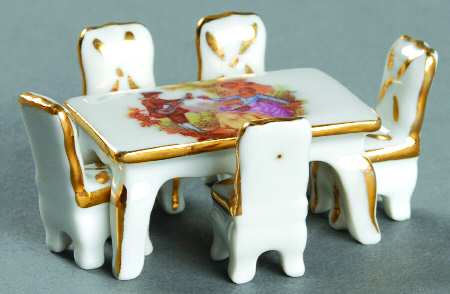 Limoges Miniature Figurines & Giftware Table And Chairs - No Box 42