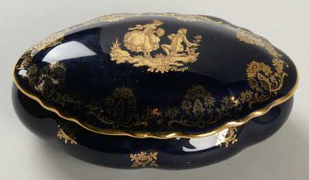 Limoges Miniature Figurines & Giftware Covered Box-Oval - No Box