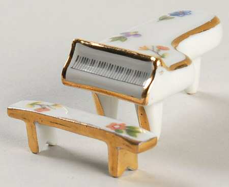 Limoges Miniature Figurines & Giftware Piano With Bench - No Box