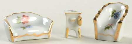 Limoges Miniature Figurines & Giftware Living Room Set Of 3 - No Box