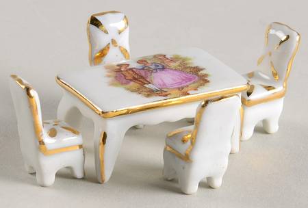 Limoges Miniature Figurines & Giftware Table And Chairs-Couple Dancing - No Box
