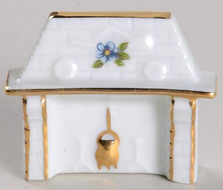 Limoges Miniature Figurines & Giftware Fireplace-1 Blue Flower - No Box