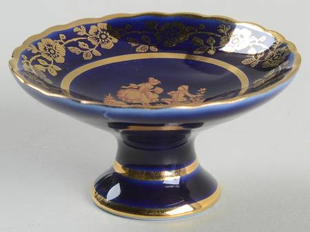Limoges Miniature Figurines & Giftware Compote-Cobalt - No Box