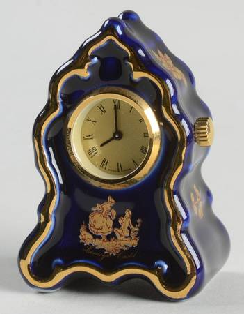 Limoges Miniature Figurines & Giftware Clock-Blue - No Box