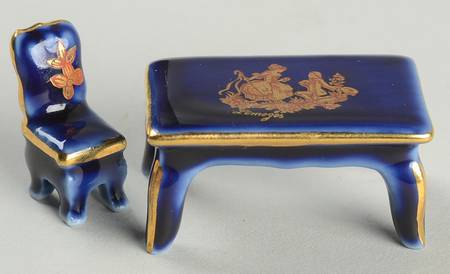 Limoges Miniature Figurines & Giftware Proposal Table & Chair - No Box