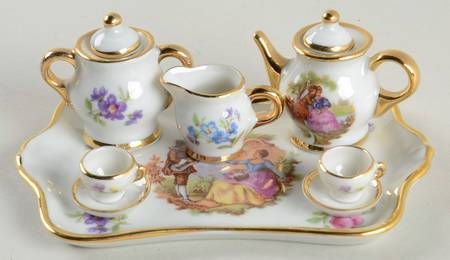 Limoges Miniature Figurines & Giftware Tea Set-White - 6-Pieces - No Box 159