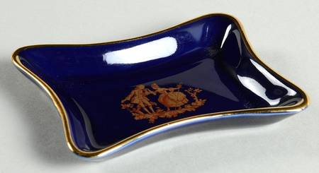 Limoges Miniature Figurines & Giftware Tray-Cobalt Blue - No Box