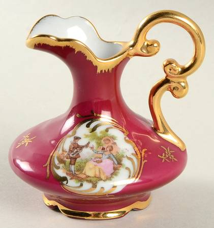 Limoges Miniature Figurines & Giftware Pitcher-Red-Serenade - No Box